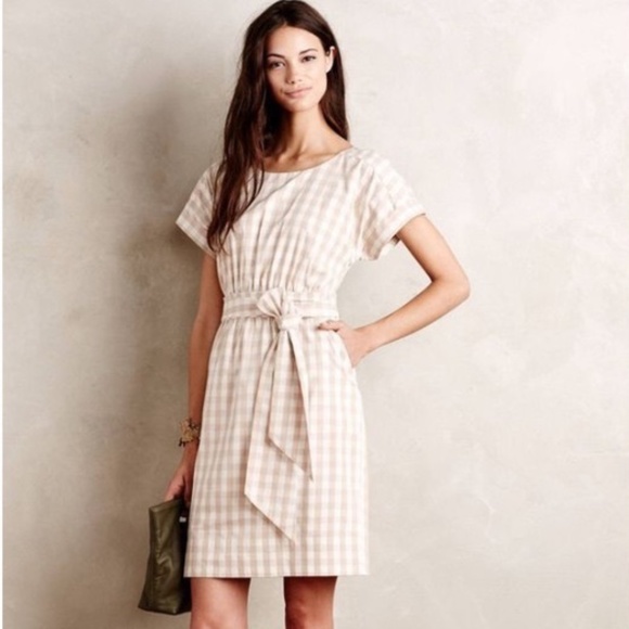 Anthropologie Dresses & Skirts - Anthropologie HD In Paris Cream Gingham Bow Dress